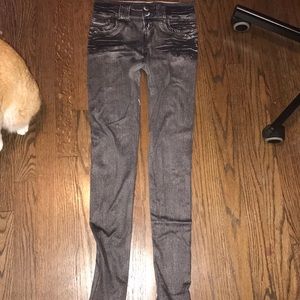 jeggings in blue black and grey